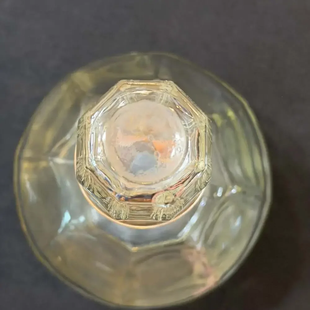 Vintage Octagonal Glass Decanter Bottle with Cork Stopper